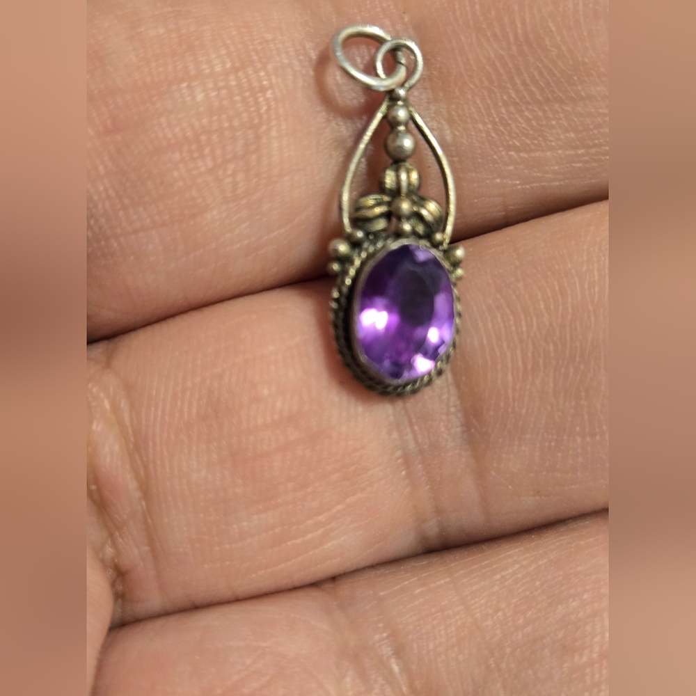 Vintqge Pendant Sterling 925 With Amethyste